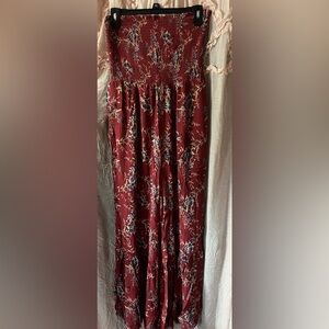 American Eagle Red Floral Jumpsuit